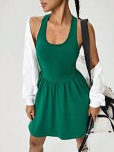 Tropiluxe Women's Solid Color Backless Criss-Cross Sleeveless Casual Dress
